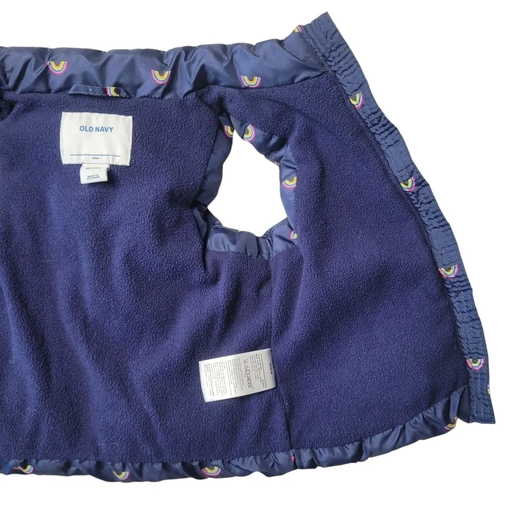 Old Navy Rainbow Navy Puffy Vest 18-24 Mos